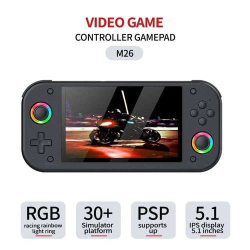 M26 5.1 inch IPS Handheld Retro Game Console 20000 Games PSP PS1 30